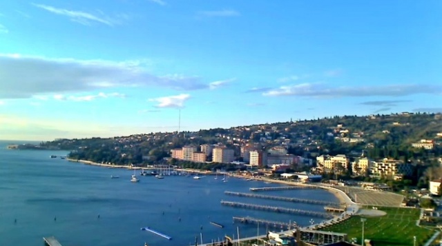 从酒店大都会海滩的看法。 Portorož在线摄像头