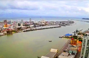 端口的视图。 Itajai网络摄像头