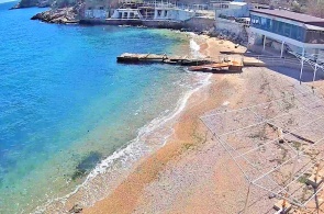 大理石海滩。 网络摄像头巴拉克拉瓦